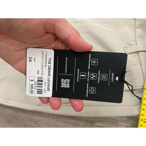 7Diamonds NWT Infinity™ Chino Pant in Khaki, Size 34 x 32, MSRP $125 - Picture 6 of 11